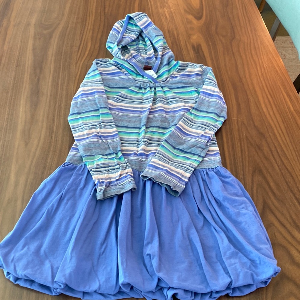 Tea log sleeve hooded dress